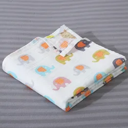 Ultra - Soft Cotton Muslin Baby Swaddle Blanket - Skin - Friendly Newborn Wrap - 110x110cm (As the photo)