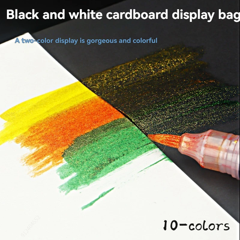 Metallic Brush Marker Pens, Glitter Dual Metallic Highlighter_voghion.com