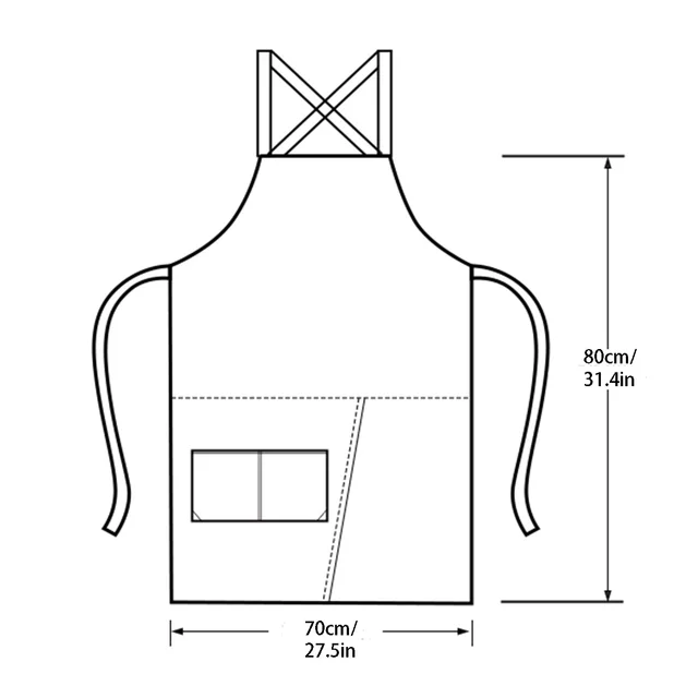 1 piece of waterproof canvas apron with pockets - split skirt design, convenient for walking, very suitable for restaurants, caf 2