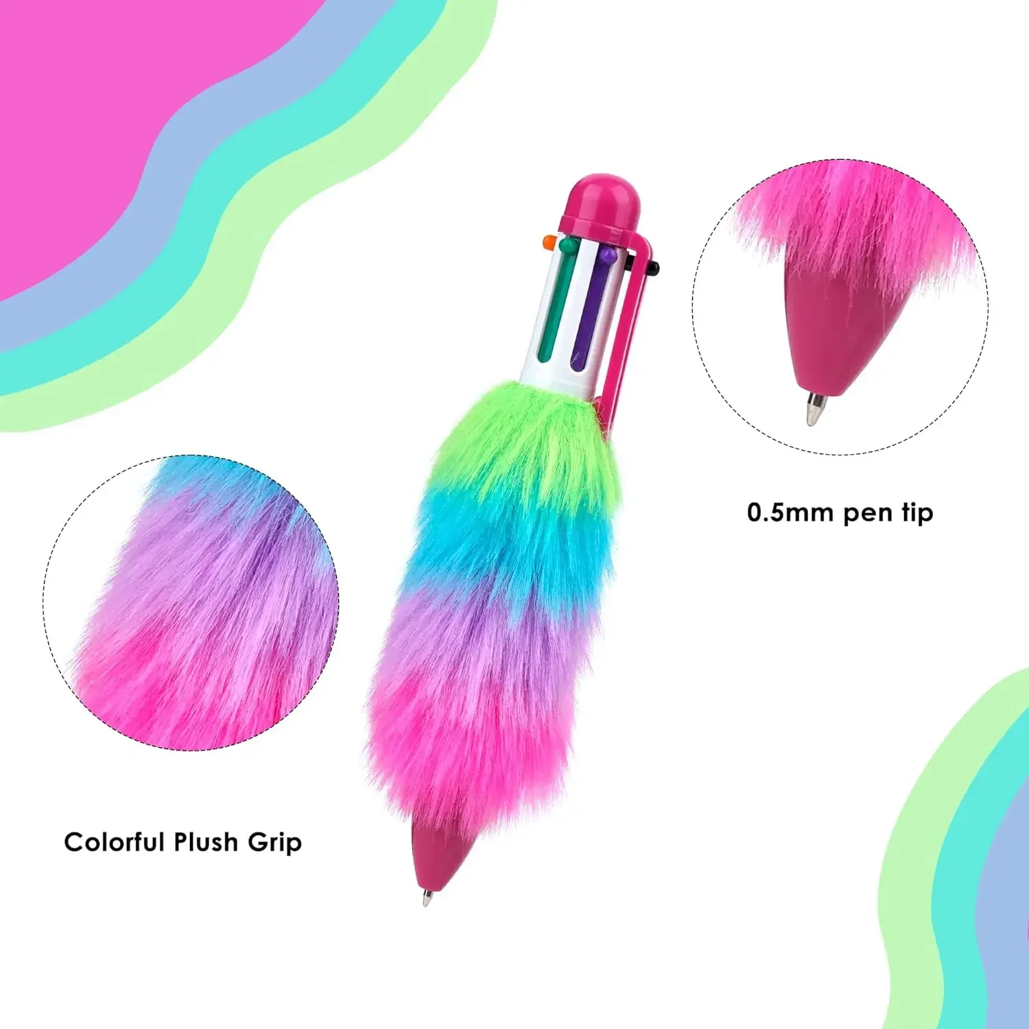36 pezzi all'ingrosso penne a sfera retrattili soffici multicolori studente che imparano penne arcobaleno materiale scolastico per ufficio dell'insegnante - immagine 2