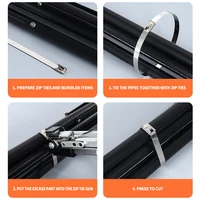7.9mm 304 Stainless Steel Cable Ties, Heavy Duty Self-Locking Metal Zip Ties for Outdoor Cable Tray Wiring 6