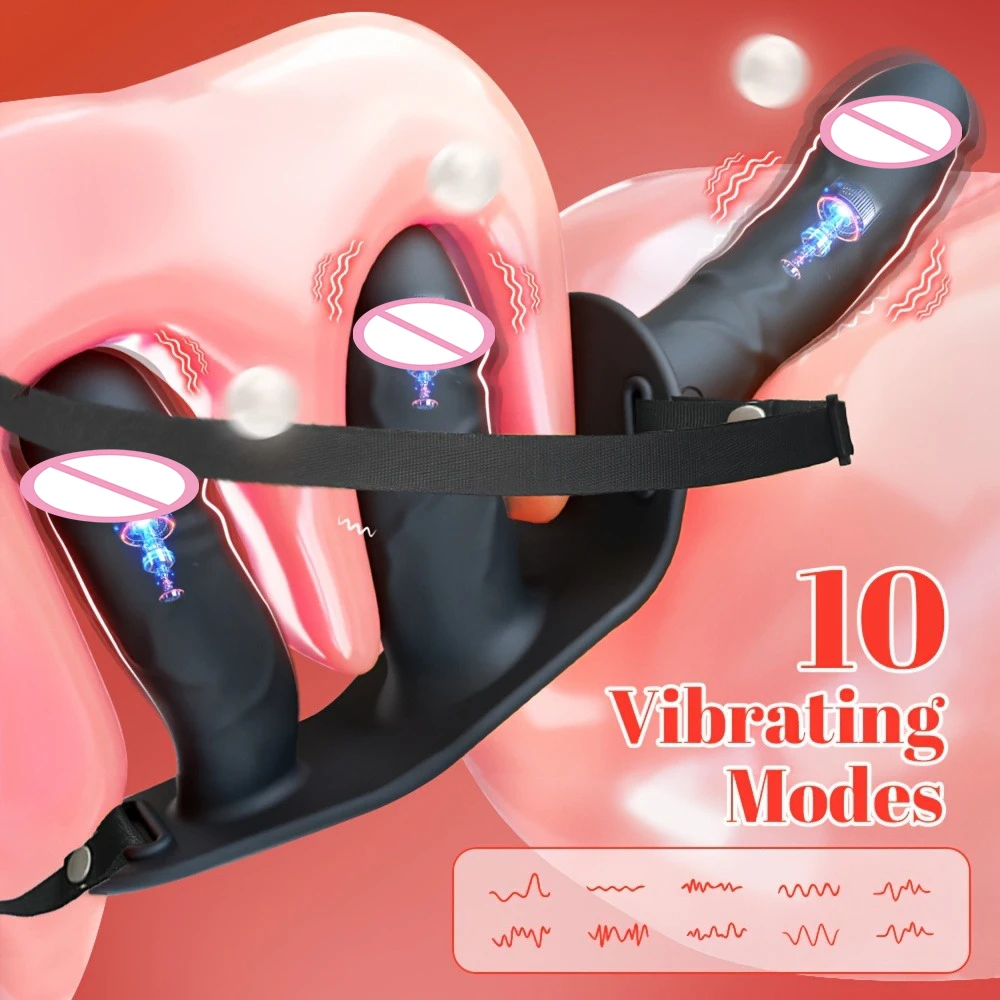 Dildo Strap On For Couple Lesbians 19cm Thrusting Dildo 10 Modes - View #2