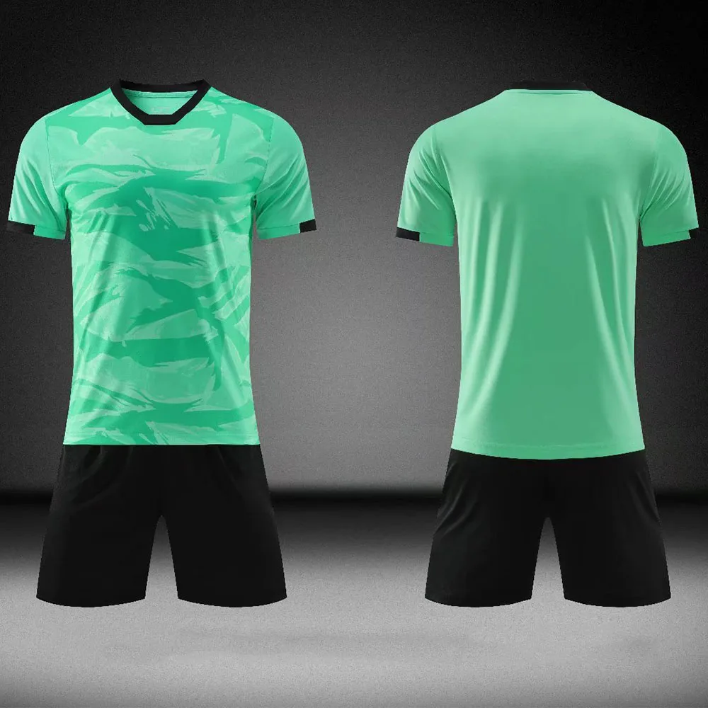 Camouflage Soccer Jersey Sets for Men Kids O-neck Short Sleeve Quick Dry Boys Children Team Football Uniform Workout Sportswear