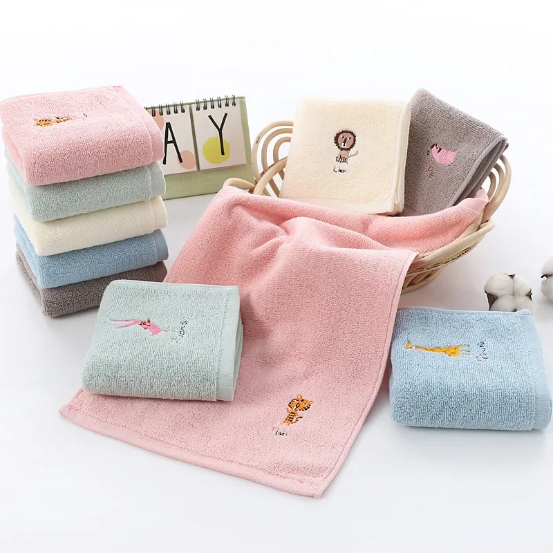 All Cotton 32 Strand Children's Towel 25 * 50 Cartoon Embroidered Baby Face Towel Household Daily Necessities Face Towel