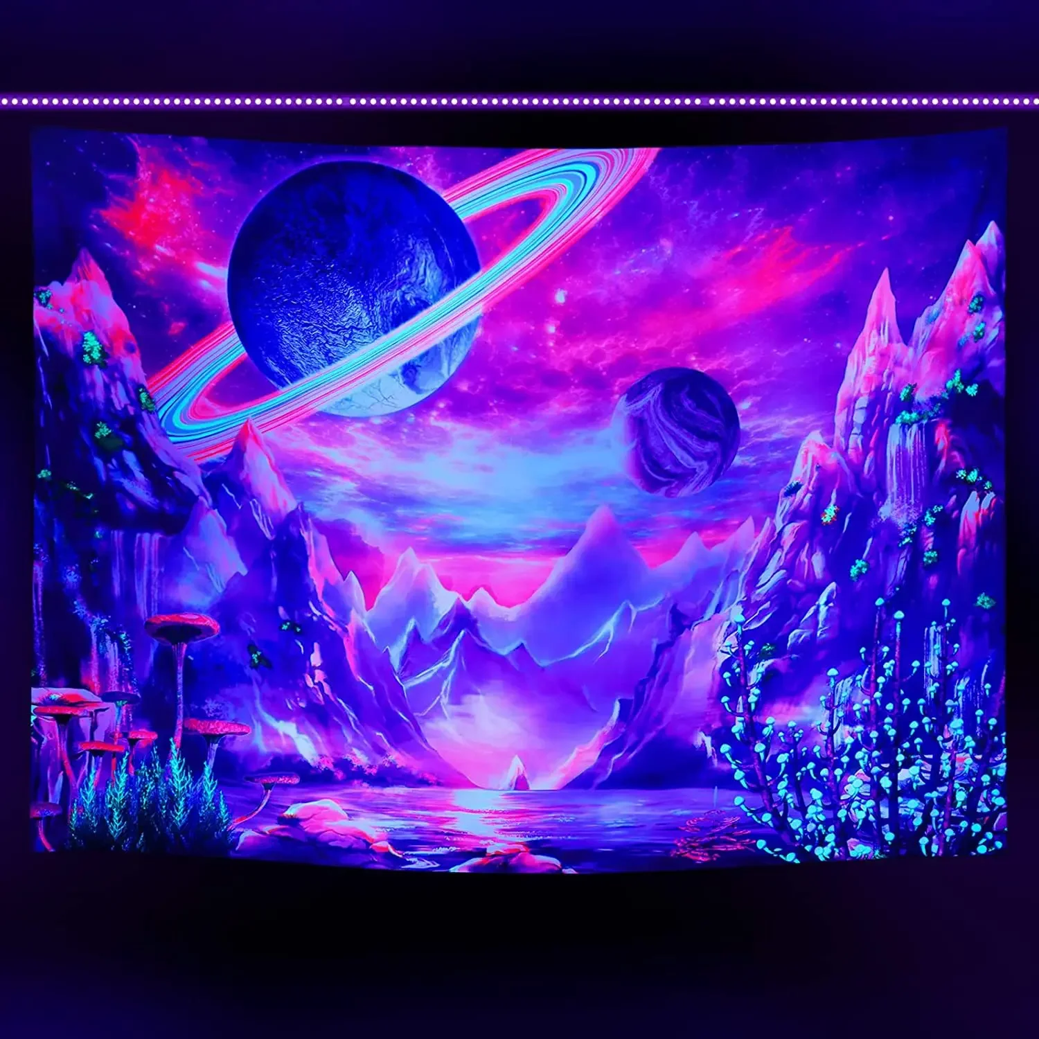 Black Light Astronaut Fluorescent Tapestry for Home Decor