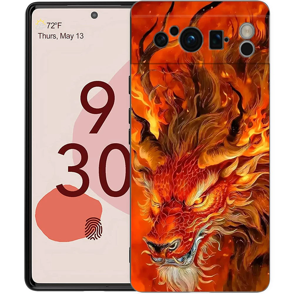 Chinesische Drachen Telefon Fall Abdeckung für Google Pixel 8 7 6 7A 6A Pro 5G stoßfest Silikon Weiche 9 Pro XL 8 Pro 5G Shell Coque Capas – Detail 5