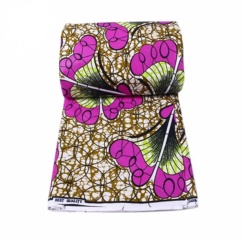Printed purple red clothing fabric ethnic style fabricWax Fabric African Ankara clothing fabric 6yards Cotton For Sewing