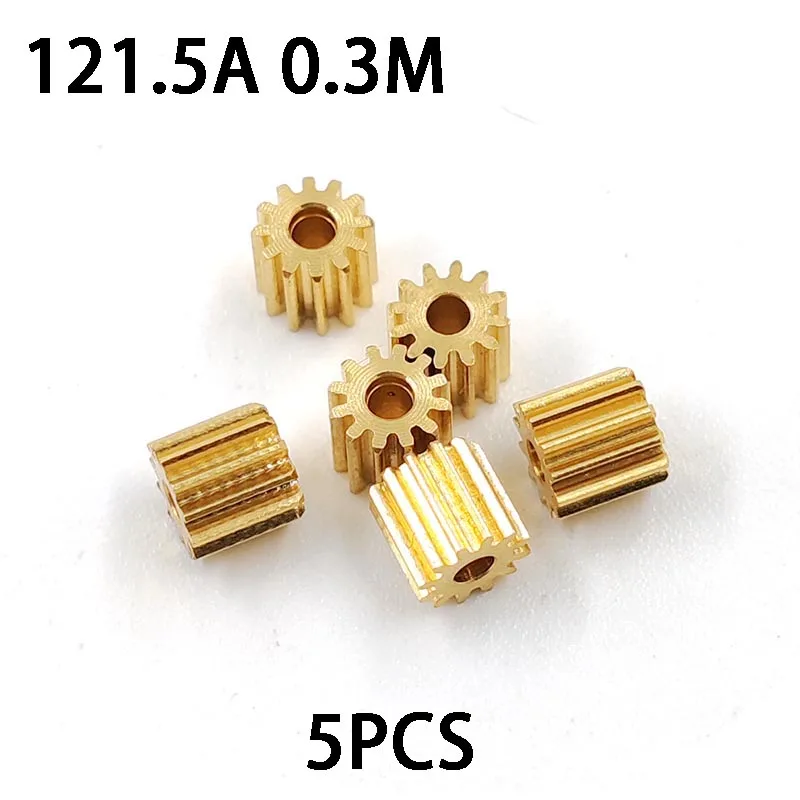 122A 121.5A 0.3M Brass Pinion 12 Tooth Thickness 4mm Mechanical Copper Gear Hole 1.5/ 2 mm Tightly Small Modulus Gear 5PCS/LOT