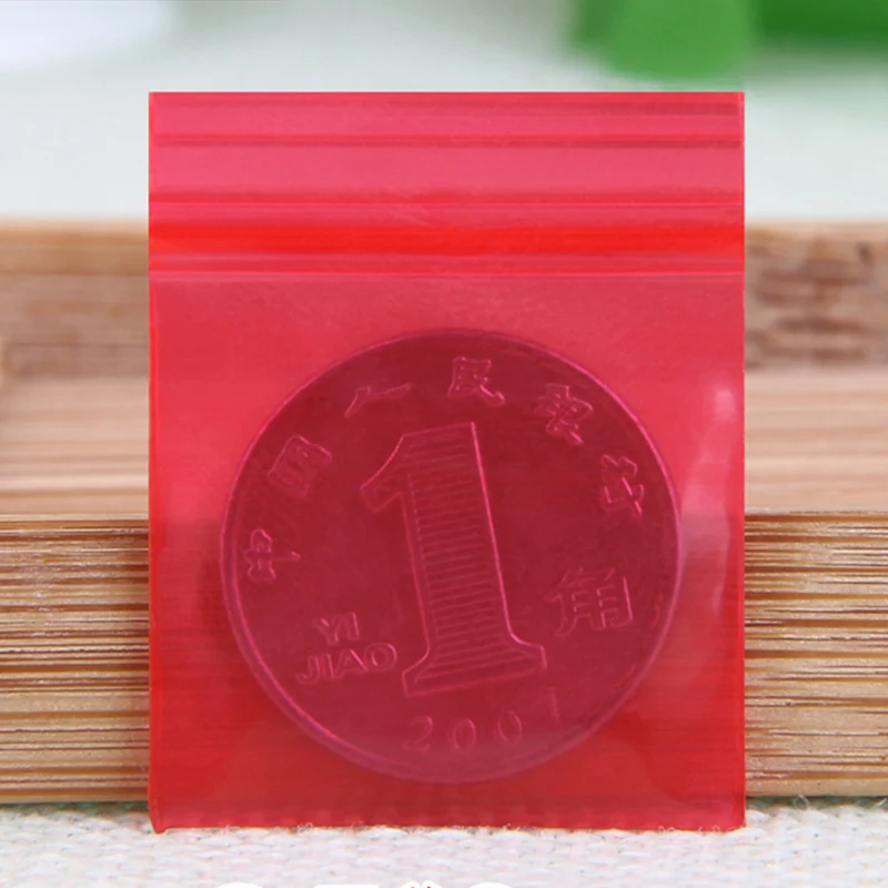

Cheaper 4x6cm 5x7cm Mini Plastic Zip Lock Bag Red Reclosable Jewelry Packing Pouches Zipper Poly Bag Pill Wrapping 100pcs/lot