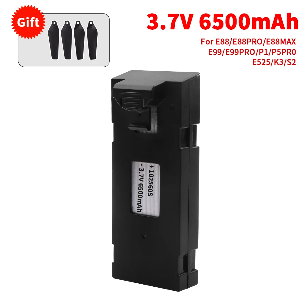 RC Drone Battery, 3.7V 6500Mah, for E88 E88PRO E99 P1 K3 LsE525 E525 PRO Mini Uav Drone, power tool battery, rechargeable lithium batteries, rechargeable nickel zinc batteries, rechargeable nickel metal hydride batteries