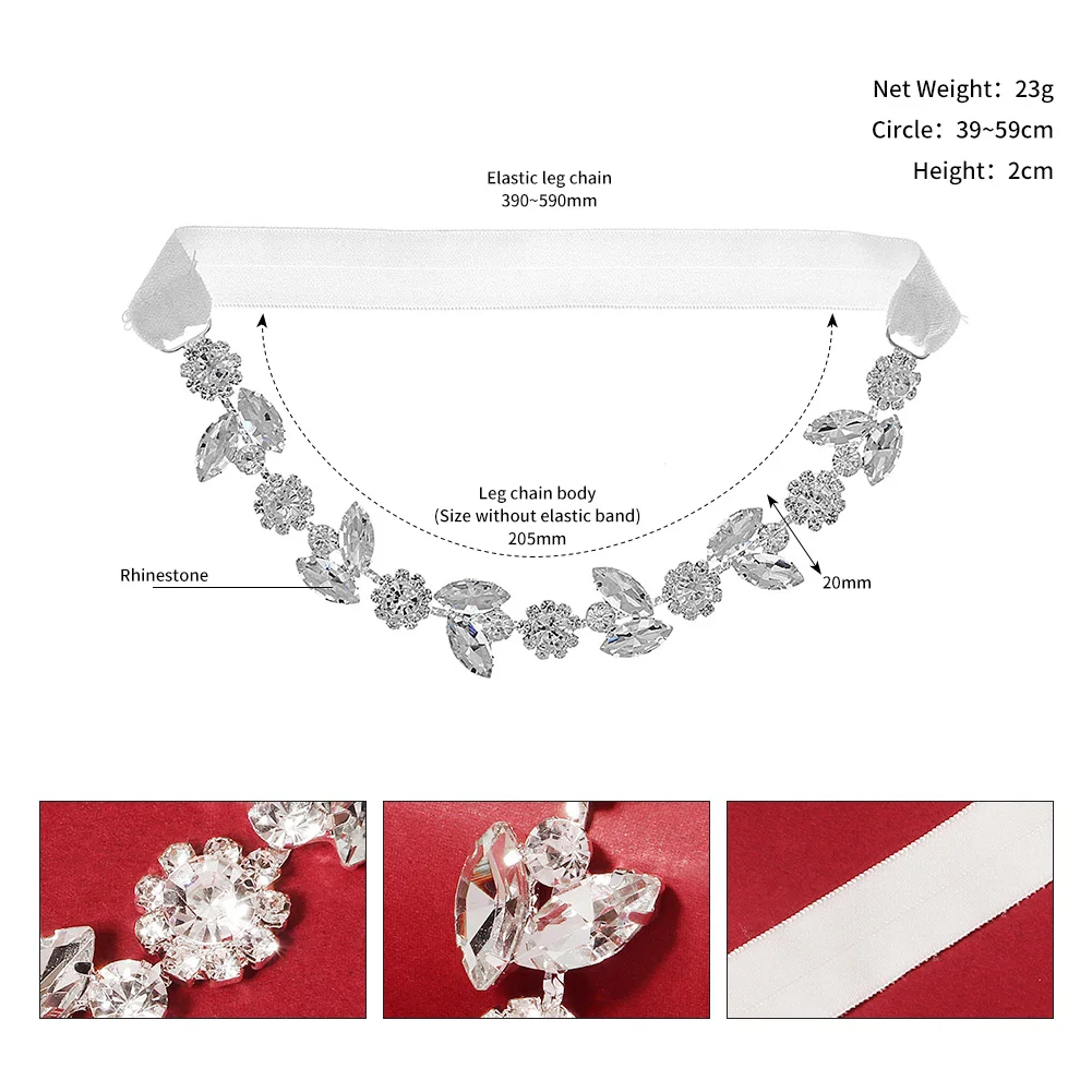 Rhinestone Bridal Accessories Wedding Lace Flower Garter for Bride Jewelry Gift Elastic Leg Ring Gift Suspenders Party bridal garter belt