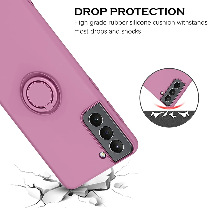 Ring Holder Liquid Silicone Phone Case For Oppo Reno 3 5 6 Pro Find X3 Lite Protective Stand Car Magnetic Cover_voghion.com