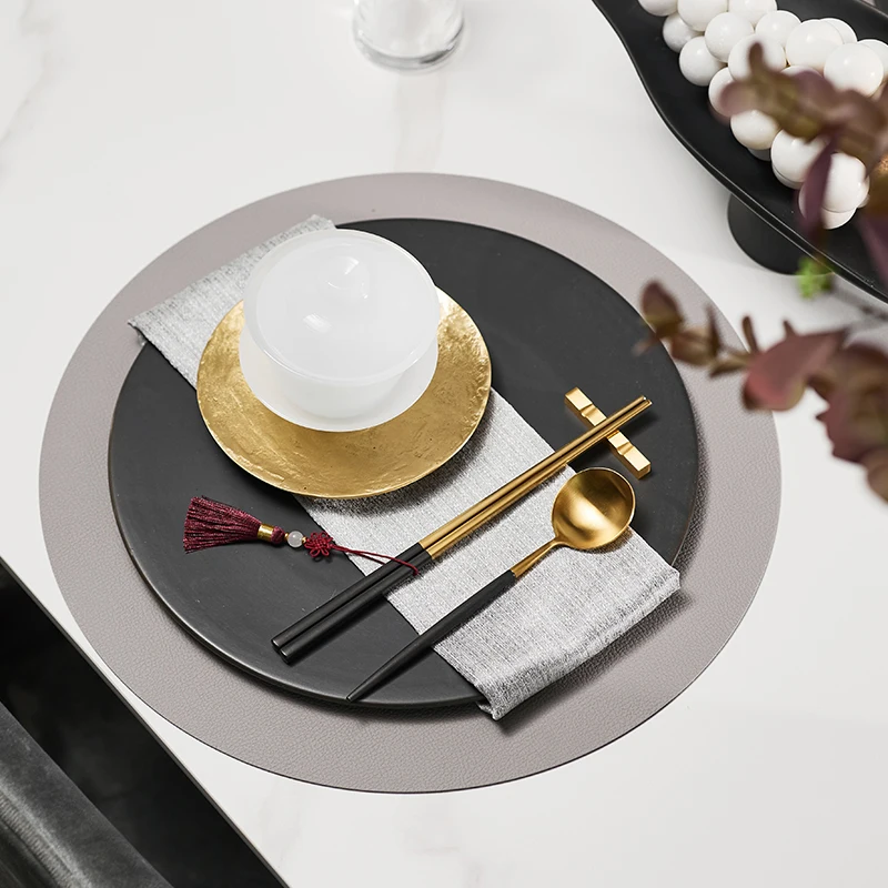 New Chinese Style Black Gold Dinner Plate Chopsticks Tableware Decoration 1