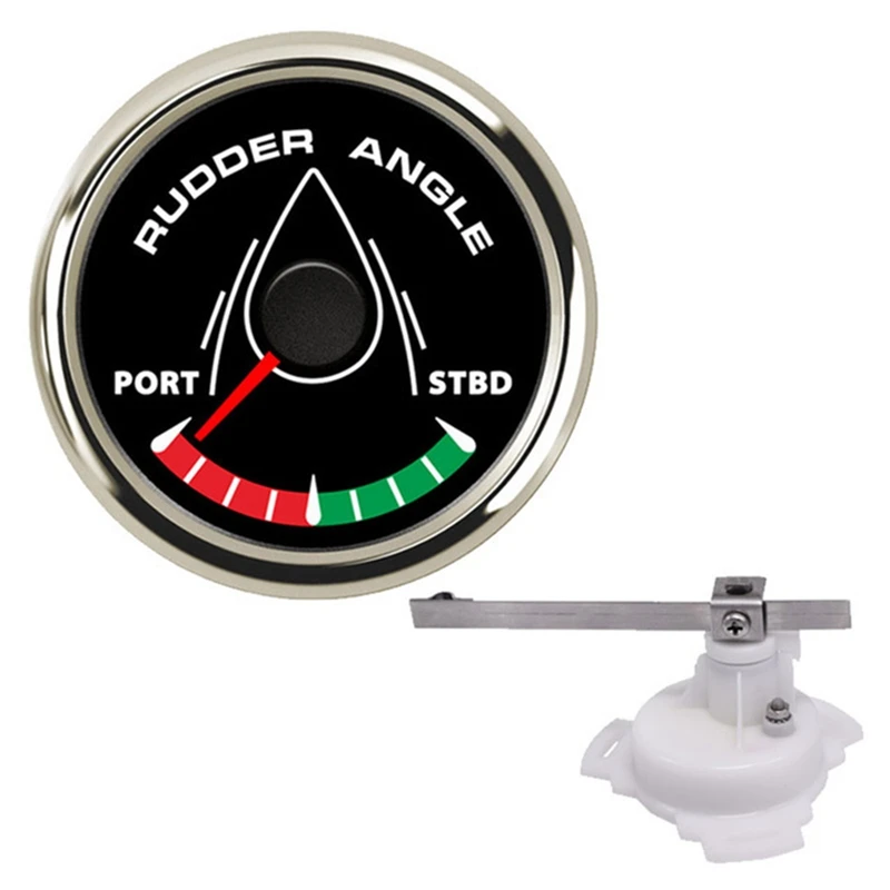52MM Boat Marine Rudder Angle Indicator 0-190 Ohm With Rudder 8 Color Backlight 12V/24V
