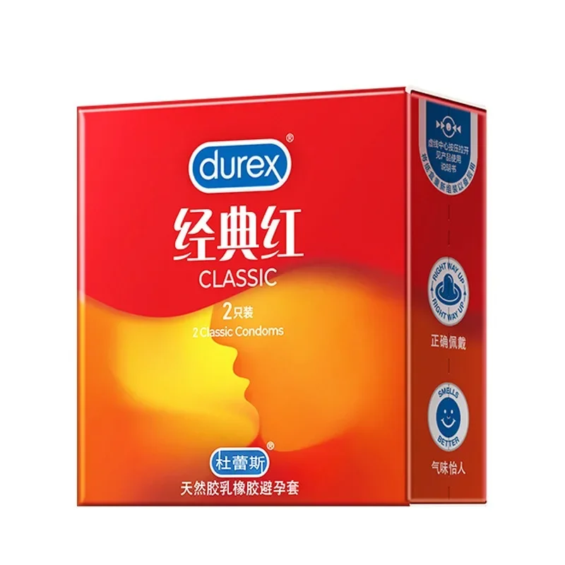 Durex 2pcs Condoms Ultra Thin for Men Natural Latex Super Lubricating Penis Sleeve Sex Toys Products Adult Contraception 2
