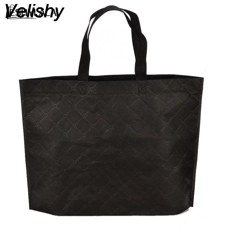 Velishy 1Pcs 캔디 컬러 식료품 에코-친화적 인 토트 재사용 휴대용 여성 쇼핑 가방 방수 강한 접는 핸드백