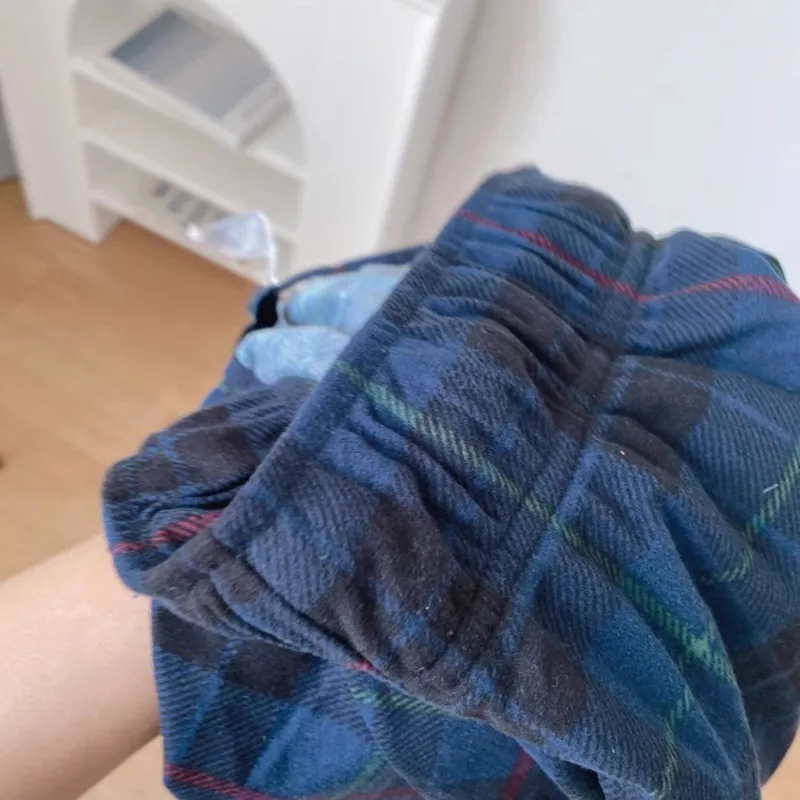 Men's Pants Light Fleece Warm Light Soft Plaid Male Sleep Bottoms Trousers