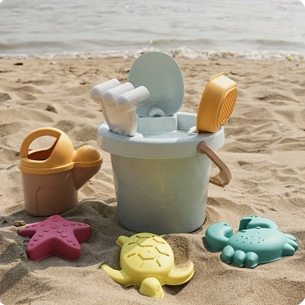 Sea Creatures Sand Beach Toy Set Toys Kids Sandbox Toys Toddlers Sand Toys Beach Tool Kit Bucket Watering Shovel Travel Outdoor 4