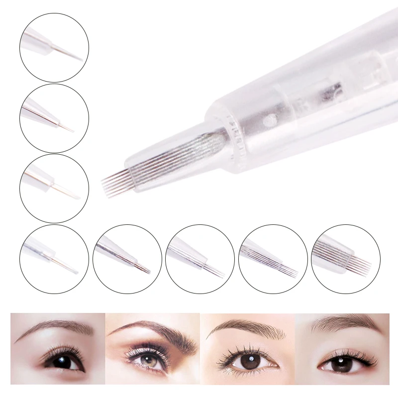 Tattoo Cartridge Needles Disposable Bayonet Micropigmentation Permanent Makeup Tattoo Eyebrow Lips Pen Needles