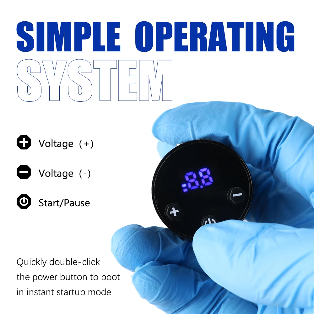 WX-6 Wireless Tattoo Power Supply RCA/DC Jack Portable Fast Charging Tattoo Batterry 1300mHa for Permanent Makeup Machine