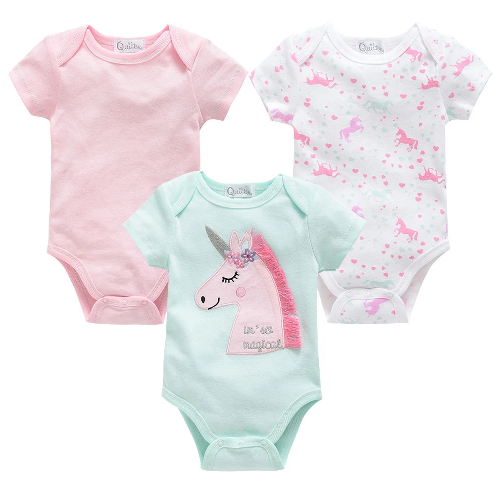 Unicorn Baby Girl Romper Set 2