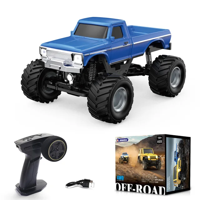 1/36 Scale RC Crawler Car 2.4G Remote Control 4x4 Off-Road Radio Controlled Climbing Toy with Lights for Boys Outdoor Gifts 6