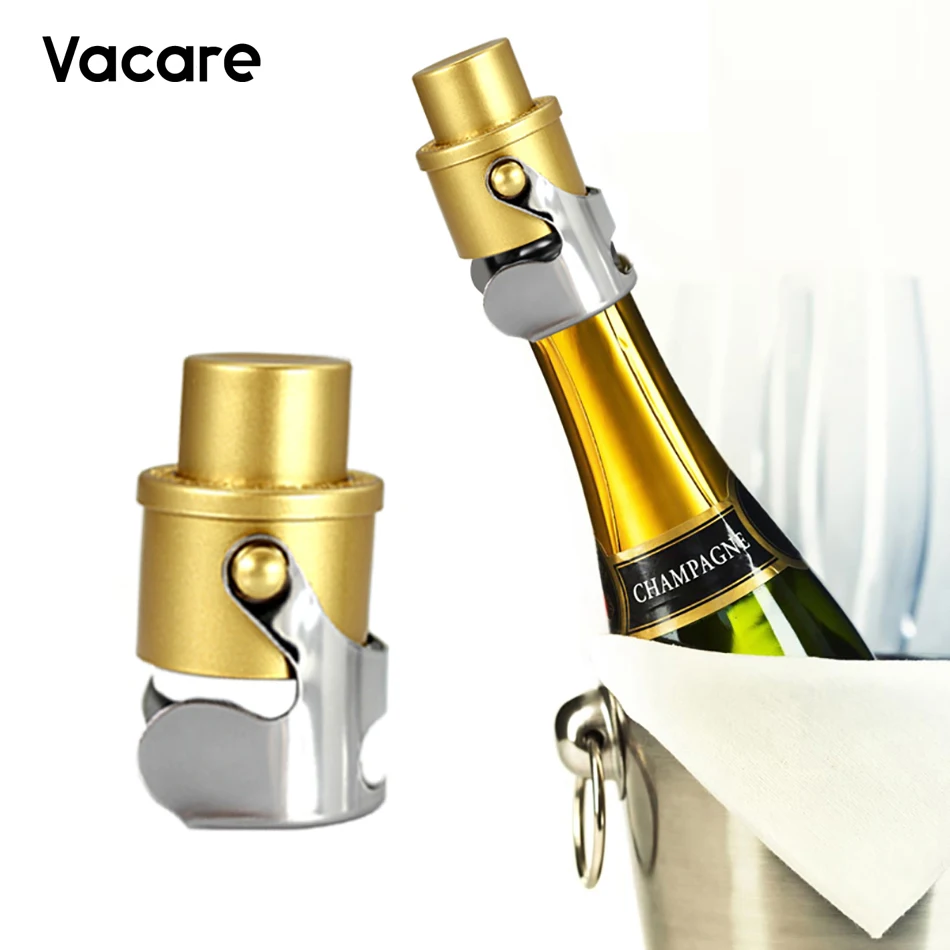 Vacare Champagne Stopper soda bottle cap Stainless Steel Sparking Wine Bottle Saver Inflatable Air Tight Champagne Plug Cap r