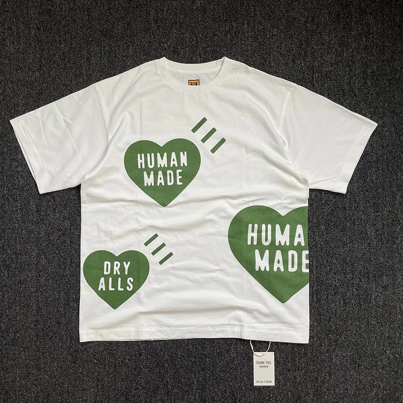 

2023 New Spring T Shirt Men Women 1:1 High Quality Heart Print Oversized Hip-Hop op ees Daily Casual O-Neck ees