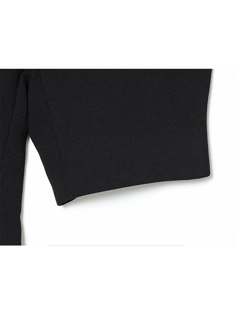 2026 New Women's Black Puff Sleeve Mini Dress Elegant O Neck Fitting Fashion Party Clubwear Casual Female Short Dresses