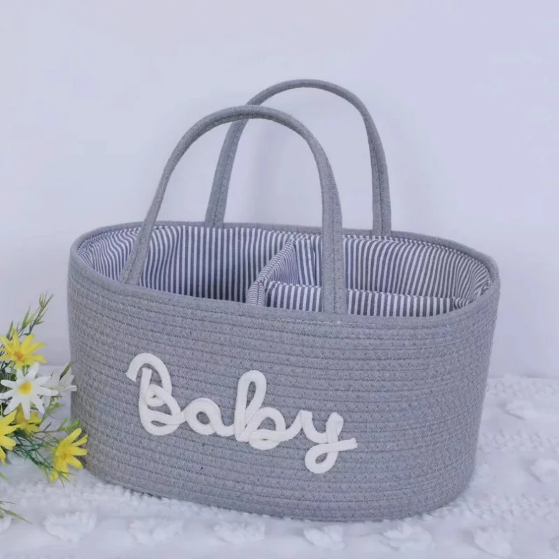 Cotton Rope Storage Bag Handheld Diaper Organizer