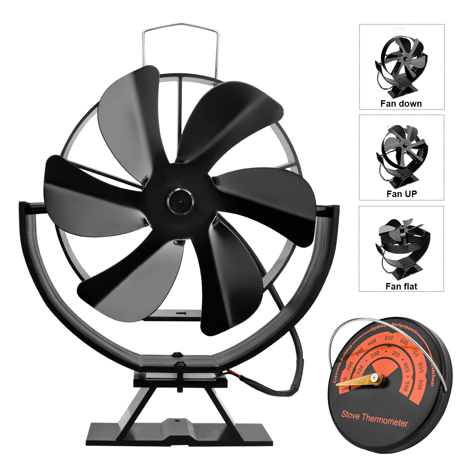 6 Blades Mini Stove Fan Heat Powered Fireplace Fan Log Wood Burner Eco-fan Quiet Home Efficient Heat Distribution