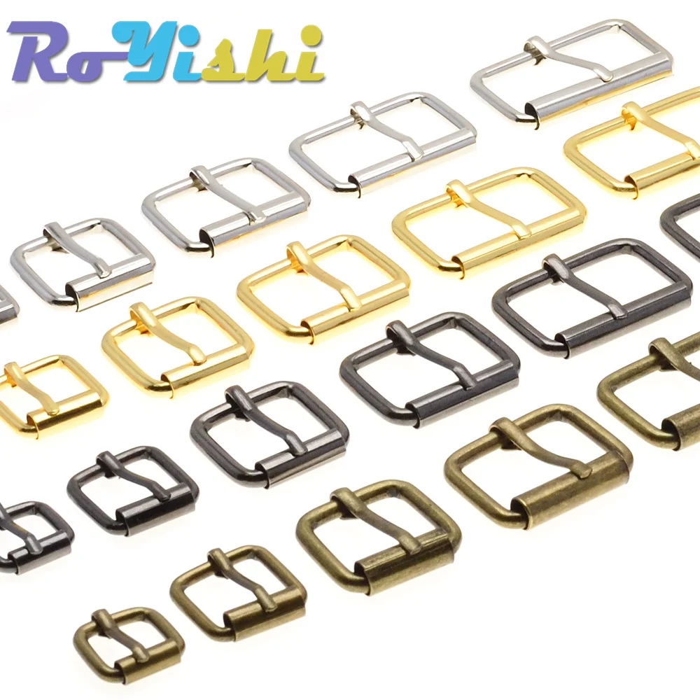 5 Pcs Metal Wire Formed Half Single Roller Belt Buckles for Hand Bag Shoe StrapRectangle Ring Leather Craft Repair DIY Decor