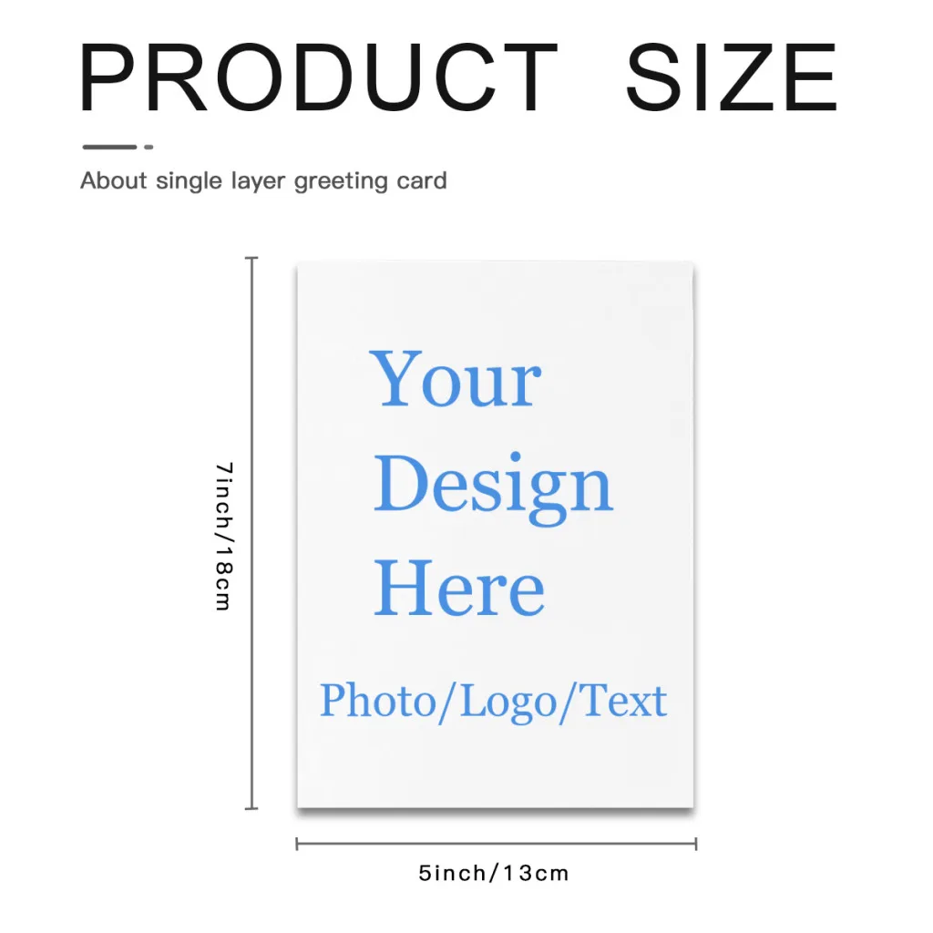 Personalized Greeting Cards with Envelopes Card Your Photo Text for Birthday Wedding Graduation Thank You Card