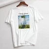 Claude Monet New Summer Female Art Large Size Loose Short Sleeve Casual Letter Printing Harajuku ins tops tees Vintage T-Shirt 3