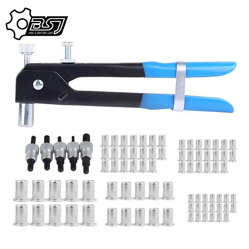 106pcs Rivet Nuts Gun Mandre Nut Rivet Mandrels Repairtool Rivetgun