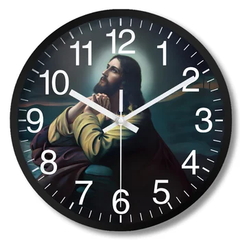 Religious Prayer Wall Clock – Silent Quartz Decor 1