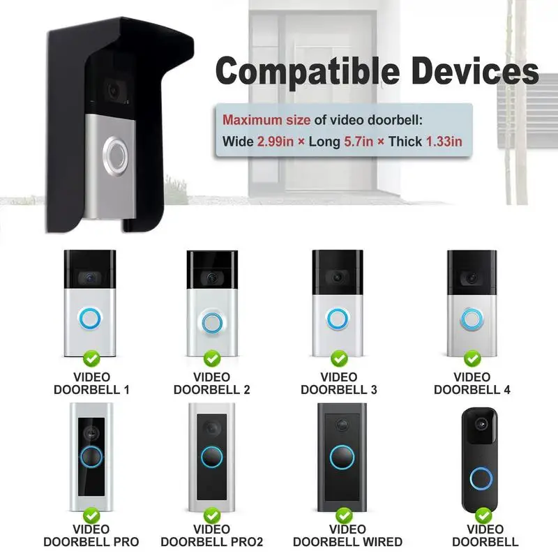 Rain Cover For Ring Doorbell Camera Waterproof Cover For Smart Ip Video Intercom Wifi Video Door Phone Door Bell Cam wireless doorbell cover