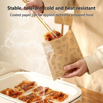 Sacchetto di carta oleata da 50 pezzi, sacchetto di carta kraft sacchetto per imballaggio alimentare imballaggio usa e getta piatto di carta da forno tappetino accessori da cucina