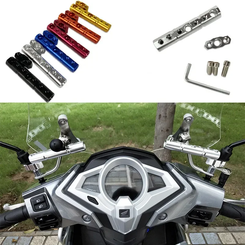 Aluminum Motorcycle Rear View Mirror Extension Mount Bracket Holder Universal 8mm&10mm Mirror Mount Riser for Motorbike Scooter