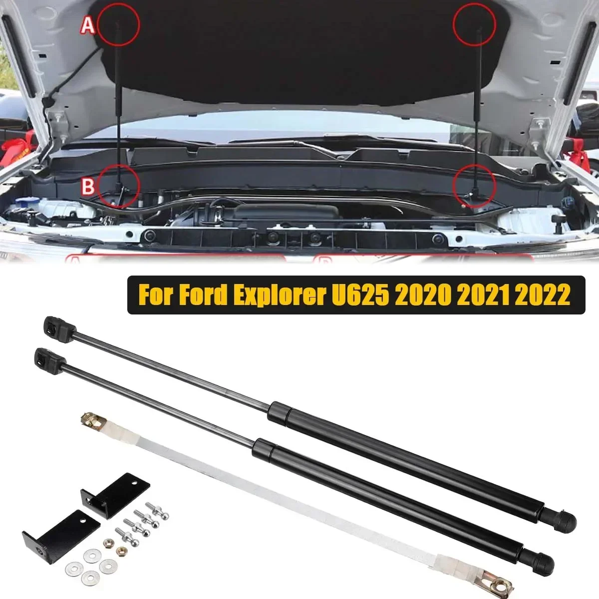 

For Ford Explorer U625 2020 2021 2022 2023 Front Engine Hood Shock Gas Struts Lift Support Spring Hydraulic Rod Car Accessories