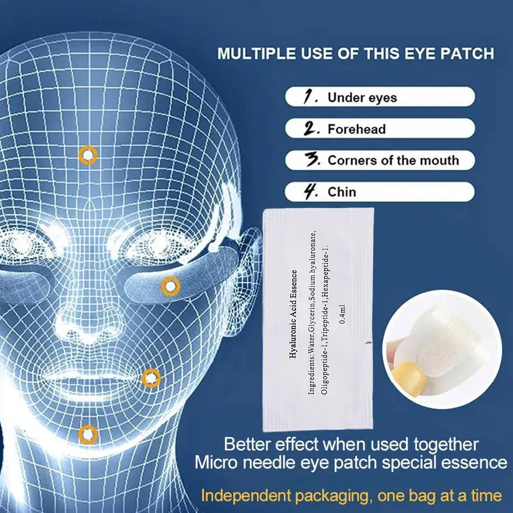 

1pair Micro-needle Eye Patches Anti-Puffiness Hyaluronic Remove Dark Paste Firming Eye Skin Circle Acid Products Under Care I3G9