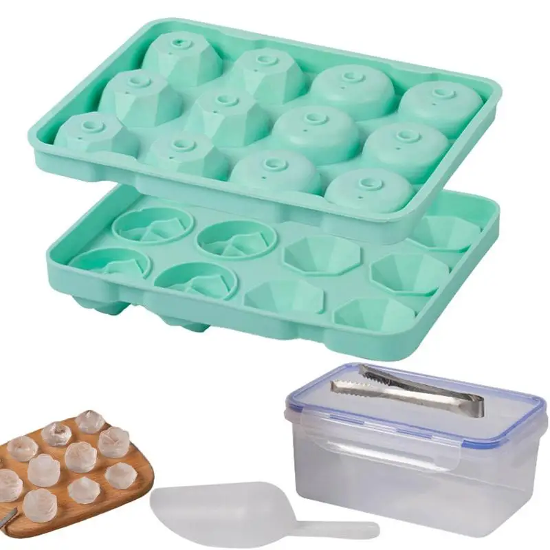 

Rose Ice Maker 12 Cavity Rose And Rhombus Silicone Ice Molds Leak Proof Rhombus Ice Molds Ice Cube Molds Ice Rose Maker