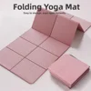 Eco-Friendly TPE Foldable Yoga Mat Double-Sided Non-Slip Travel Fitness Exercise Mat for Pilates and Floor Workouts