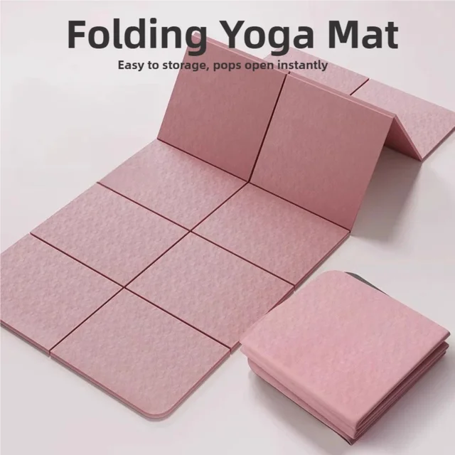 Eco-Friendly TPE Foldable Yoga Mat Double-Sided Non-Slip Travel Fitness Exercise Mat for Pilates and Floor Workouts Eco-Friendly TPE Foldable Yoga Mat Double-Sided Non-Slip Travel Fitness Exercise Mat for Pilates and Floor Workouts