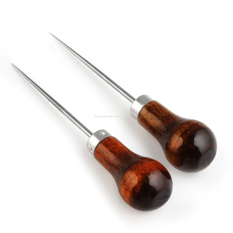 Wooden Handle Awl Diy Handmade Leather Goods Cloth Piercing - Temu