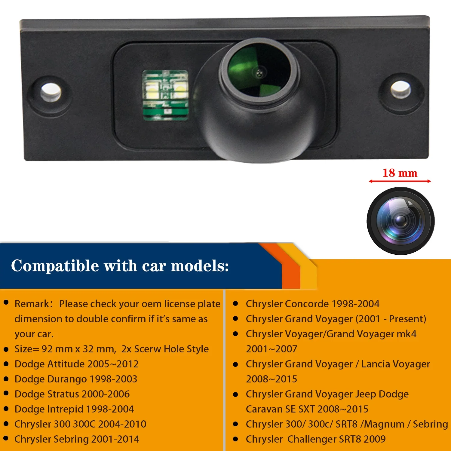 Rückfahrkamera Für Chrysler 300C & Andere Modelle - 170° Weitwinkel Mit Nachtsicht