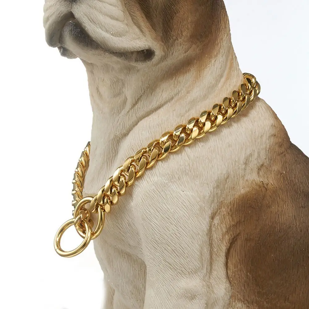 

Stainless Steel Puppy Dog Pet Choke Collar Metal Strong Solid P Chain Slip Training Choker Encryption Dog Ring Pet Dog Necklace