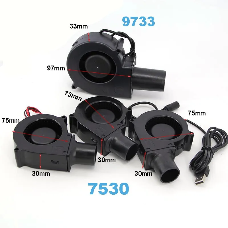 7530 9733 Blower Fan with Power Variable Barbecue Cooking Fan Turbo Air Blower Picnic Grill Wood Stove