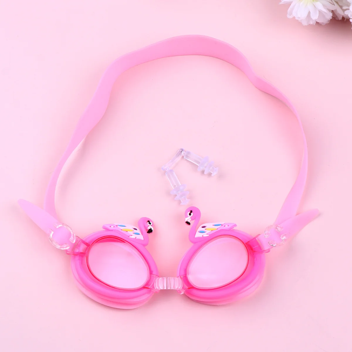 

Регулируемые детские очки для плавания, незапотевающие Мультяшные детские очки для плавания, декоративные очки в виде лебедя для пляжа и бассейна, очки (розовые)