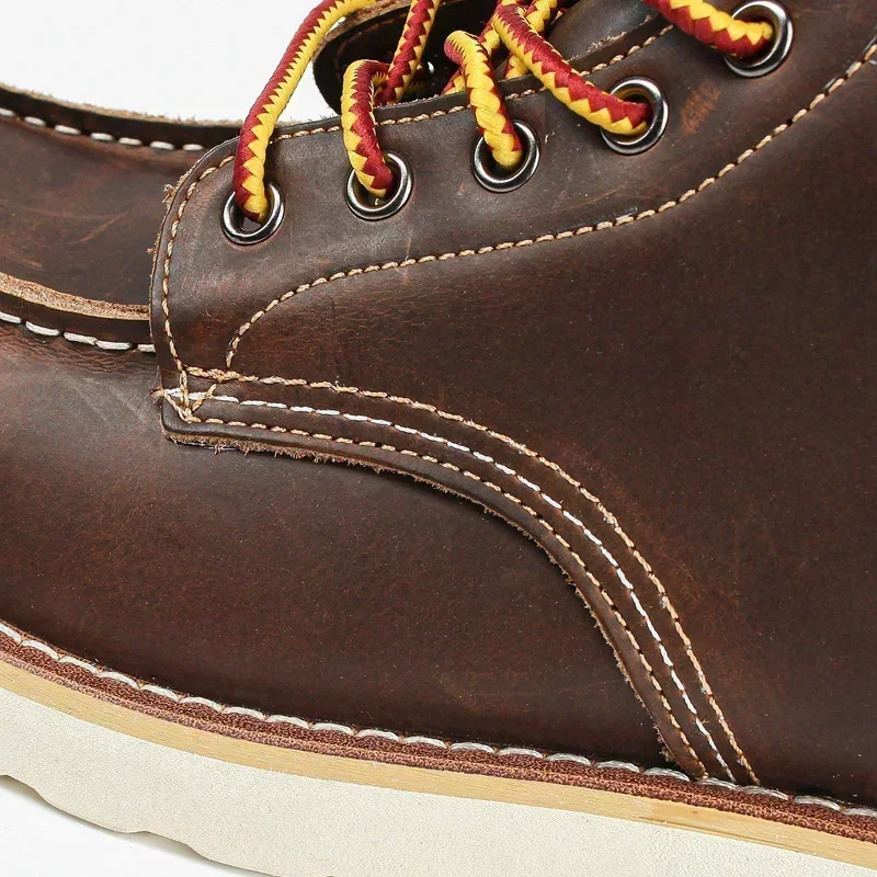Men's Boots American Retro Tooling Boots Casual Crazy Horse Leather Vintage Man Lace Up Ankle